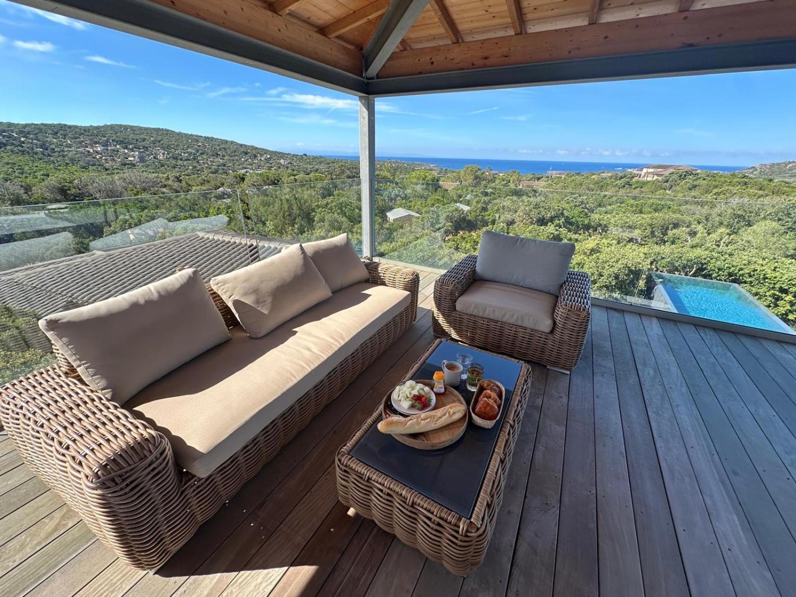 Villa De Luxe Surplombant La Mer, Piscine Suspendue Pianottoli-Caldarello  Luaran gambar